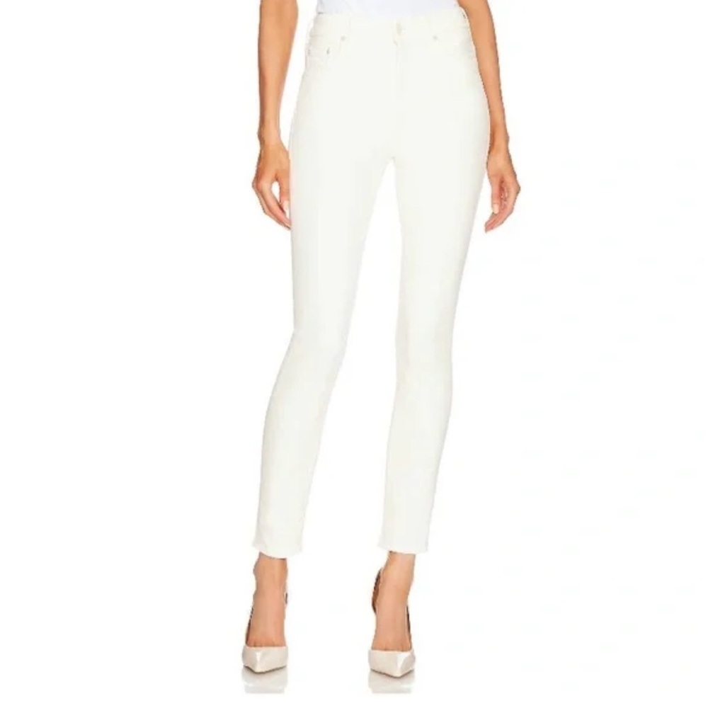EUC MOTHER HIGH WAISTED LOOKER ANKLE JEANS IN ANTIQUE WHITE